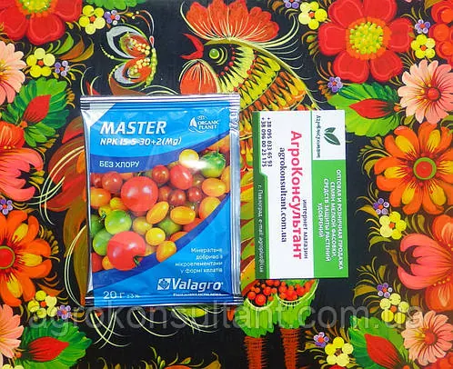 Добриво Майстер 15.5.30 + 2 Mg (Valagro), 20 г — комплексне мінеральне добриво