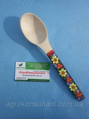 Ложка з одностороннім розписом - Петровий розпис/Spoon with one-sided painting - Petrikov painting