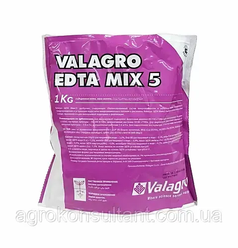 ЕДТА / EDTA 5 Мікс (Valagro), 1 кг - універсальне добриво для кореневого та позакореневого підживлення
