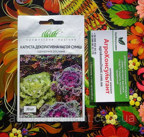 Насіння декоративної капусти Нагоя суміш (Sakata), 20 насінин - незамінна рослина для декору клумб і доріжок