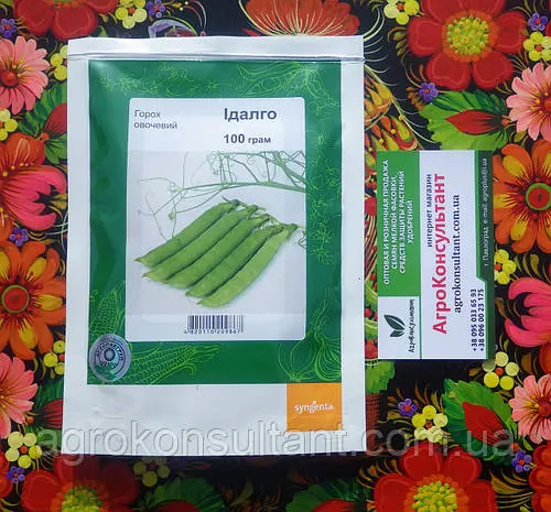 Насіння гороху Ідалго (Syngenta), 100 грам - ранній сорт (60 днів), овочевий