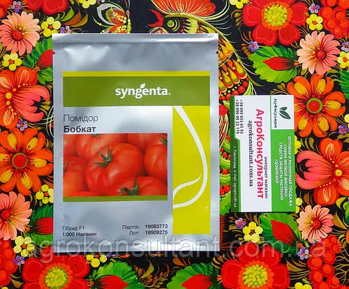 Насіння томату Бобкат F1 (Syngenta), 1000 насінин - середньоранній (60-65 днів), червоний, детермінантний, круглий