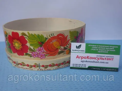 Дерев'яне сито (діаметр 18,5см), Петриківський розпис / Wooden sieve (diameter 18,5cm), Petrikovsky painting