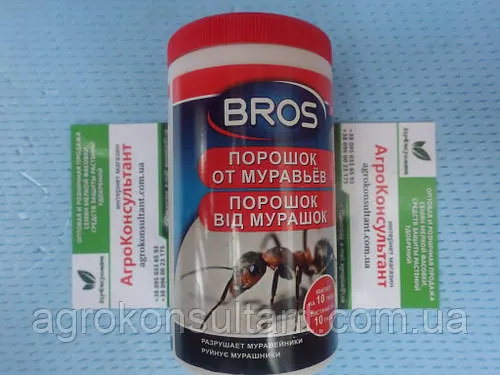 Порошок від мурах, Bros (Брос), 100 г — високоефективний продукт для миттєвого знищення мурах