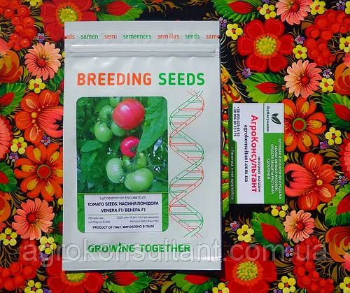 Насіння томата Венера F1 (Breeding Seeds), 250 насінин — ранній (90-95 днів), детермінантний, рожевий
