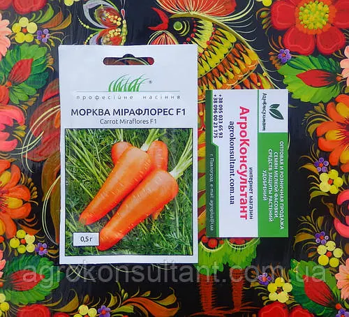 Насіння моркви Мірафлорес F1 (Clause), 0,5 грам — середньостигла (110 днів), конічна