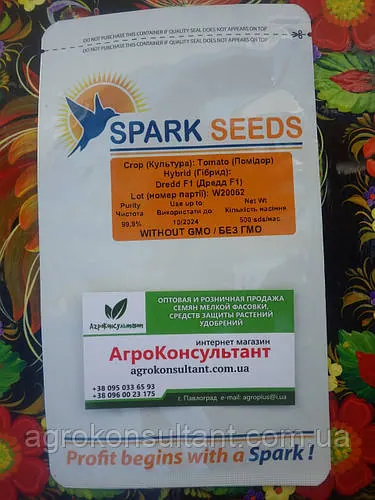 Насіння томату чері Дредд F1 / Дред F1 (Lark Seeds), 500 насінин — ранній (95 днів), детермінант, низькорослий