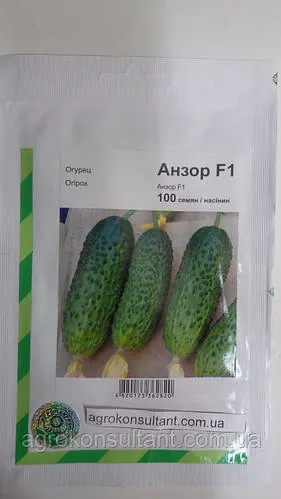 Насіння огірка Анзор F1 (Bejo/ АГРОПАК+), 100 насінин — партенокарпік, ультраранній гібрид (40-42 дні)