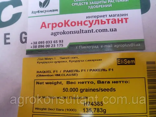 Насіння кукурудзи РАКЕЛЬ F1/RAKEL F1 — 1 000 насіння Кукурудза Цукрова, Clause