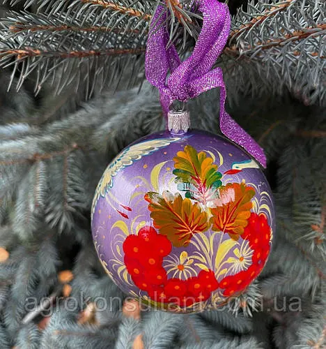 Ялинкова куля, Петриківський розпис (ручна робота) — Christmas tree ball, Petrikovsky painting (handmade) 10
