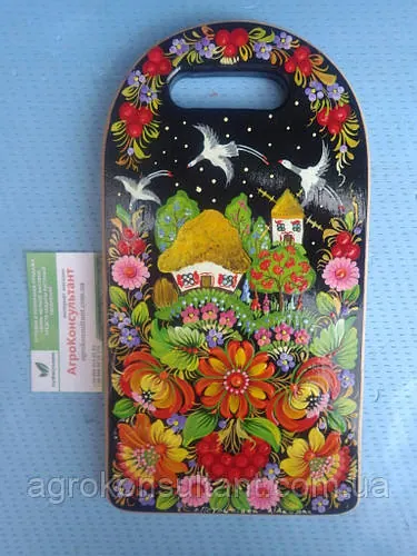 Кухонна дошка з Петриківським розписом / Kitchen board with Petrikovsky painting