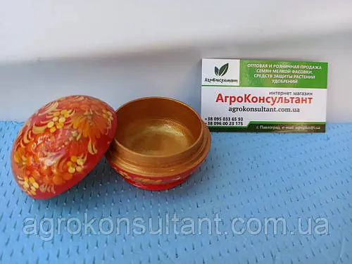 Скринька червона кругла (діаметр 6 см) — Петровий розпис/Round red casket — Petrikov painting