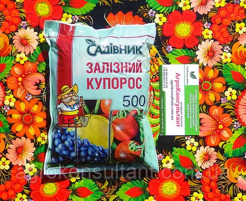Залізний купорос Садівник, 500 г — профілактика проти збудників хвороб рослин, знищення мохів.