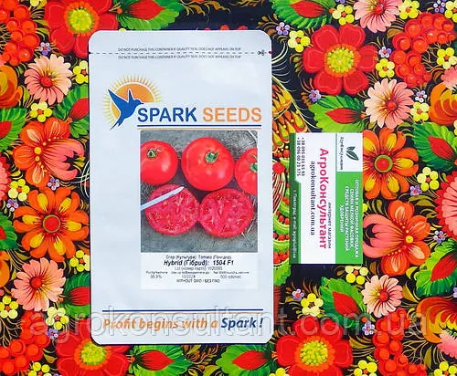 Насіння томата 1504 F1 (Spark Seeds), 500 насінин — ранній (75–80 днів), детермінантний, червоний