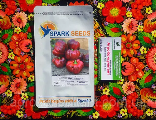 Насіння солодкого перцю Ред Булл F1 (Spark Seeds), 500 насінин - ранній (70 днів), великоплідний, типу Ротунда