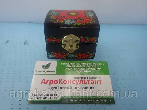 Дерев'яний розписна скринька чорна — Петровий розпис/Black casket — Petrikov painting